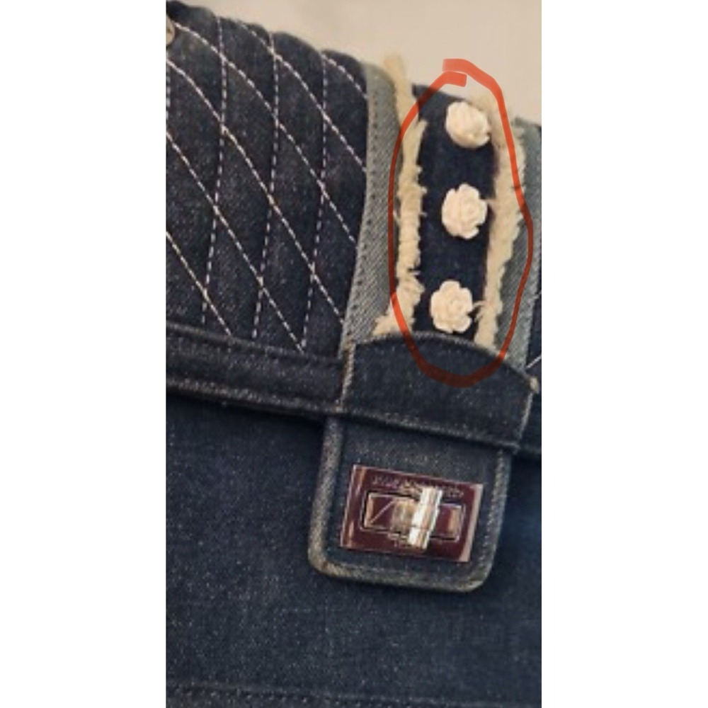 Karl Lagerfeld Agyness Signature Blue Chambray Canvas Shoulder Bag - Picture 13 of 13